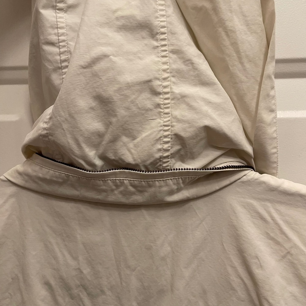 Eileen Fisher‎ Hooded Organic Cotton Parka Jacket Ivory Off-White Small Anorak - Picture 8 of 9